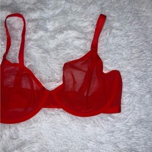 CUUP Red Sheer Bra